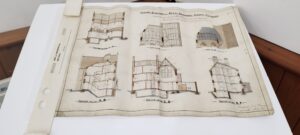Meticulously hand-drawn plans for the old Police Station, Long Street