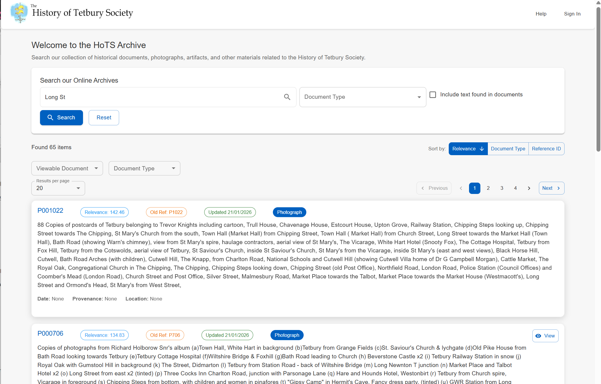 The new Archive Search has been updated